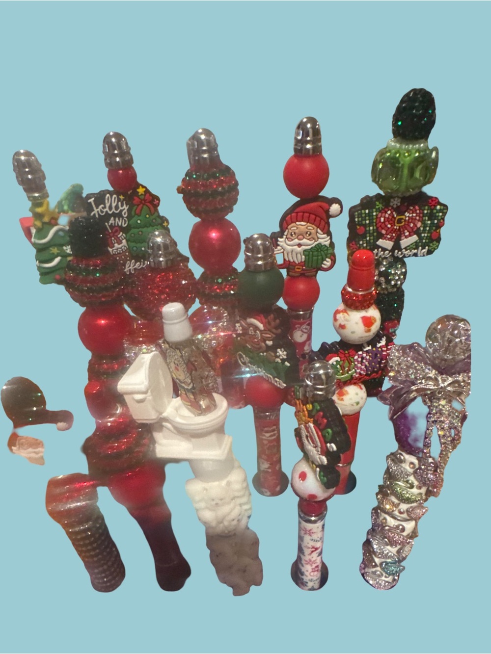 Festive Red and Green Holiday Bottle Stoppers - Unbranded - Picture 2 of 2